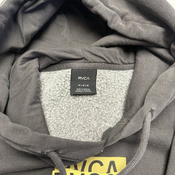 RVCA Hoodie Sweatshirt Mens Medium Faded Black Surf Skate - Picture 14 of 16
